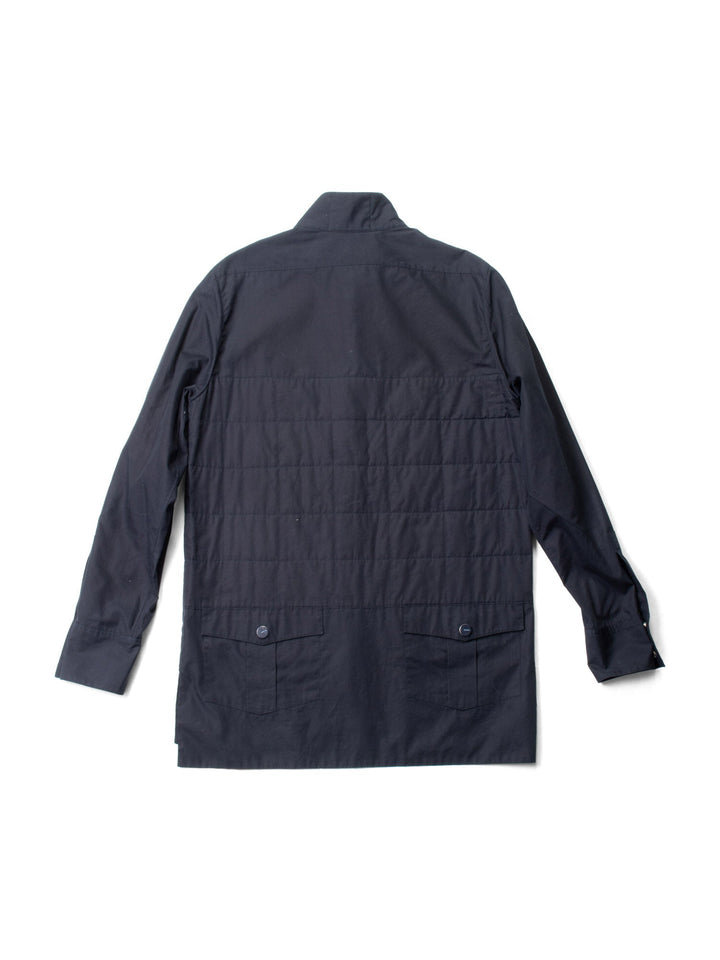 Top Quality Chanel Logo Quilted Cotton Button Up Jacket Black