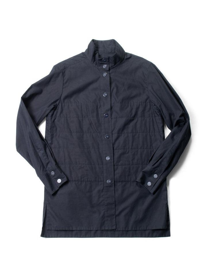 Top Quality Chanel Logo Quilted Cotton Button Up Jacket Black