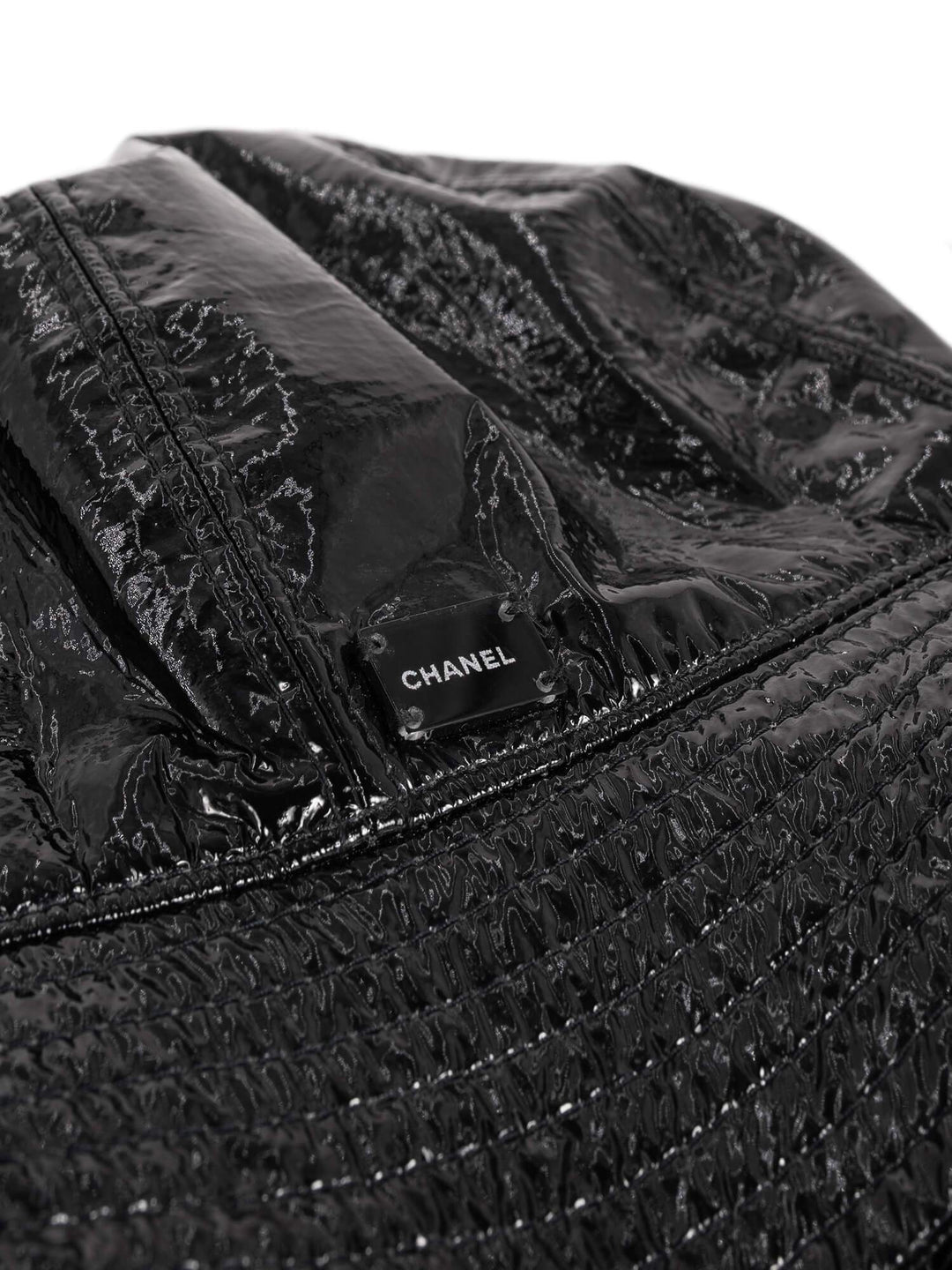 Top Quality Chanel Patent Leather Bucket Hat Black