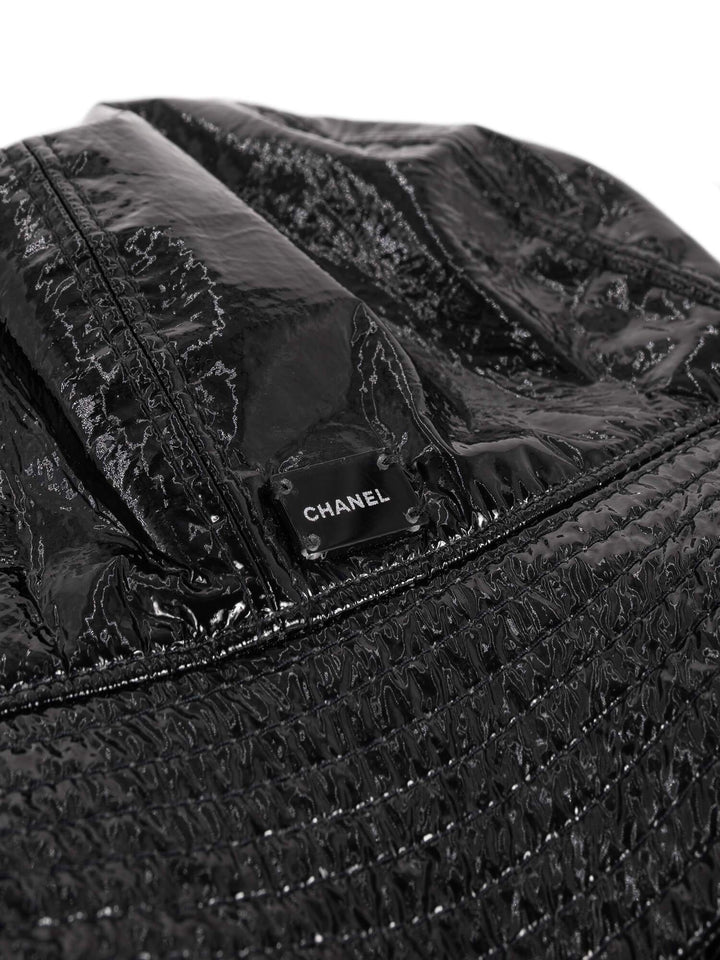 Top Quality Chanel Patent Leather Bucket Hat Black