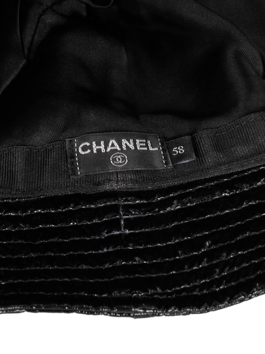 Top Quality Chanel Patent Leather Bucket Hat Black