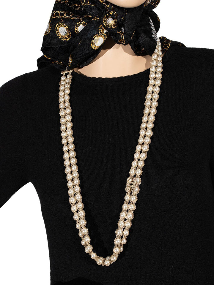 Top Quality Chanel Pearl CC Logo Long Necklace