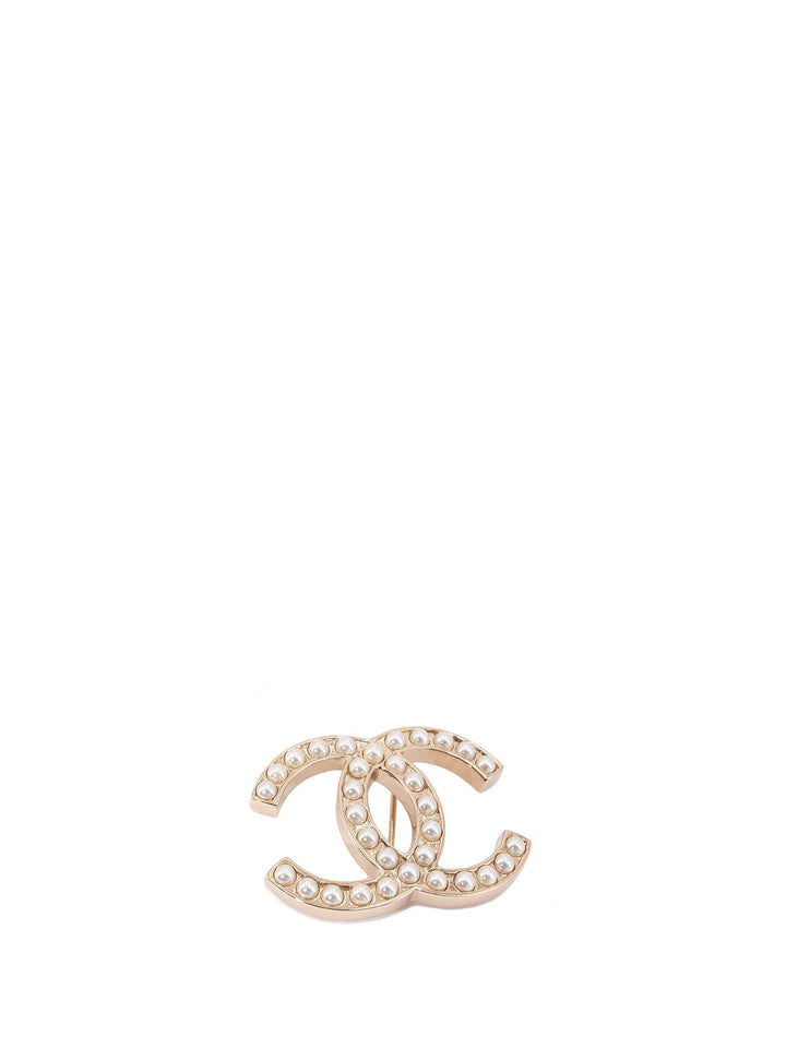 Top Quality Chanel Pearl CC Logo Pin Gold