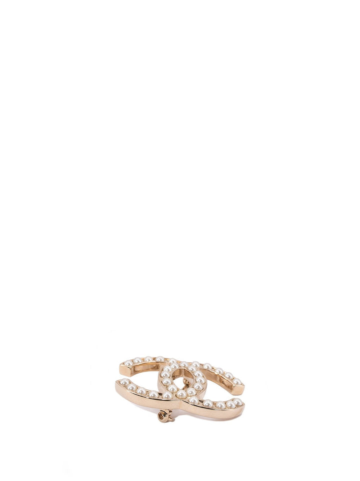 Top Quality Chanel Pearl CC Logo Pin Gold
