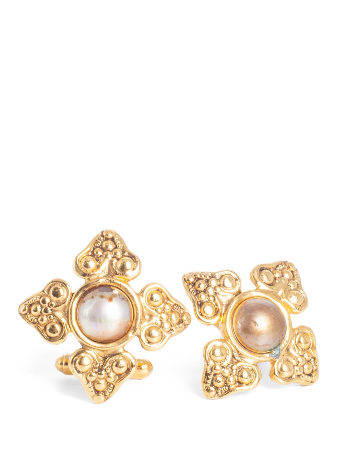 Top Quality Chanel Pearl Gripoix Cufflinks Gold