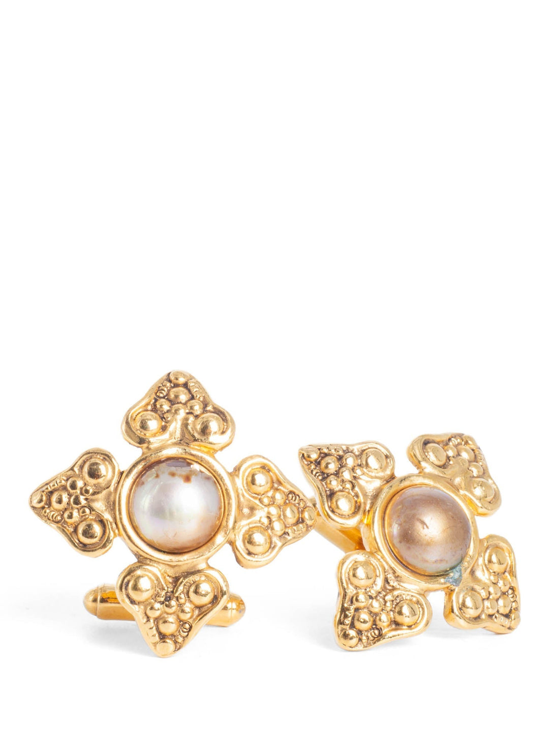 Top Quality Chanel Pearl Gripoix Cufflinks Gold