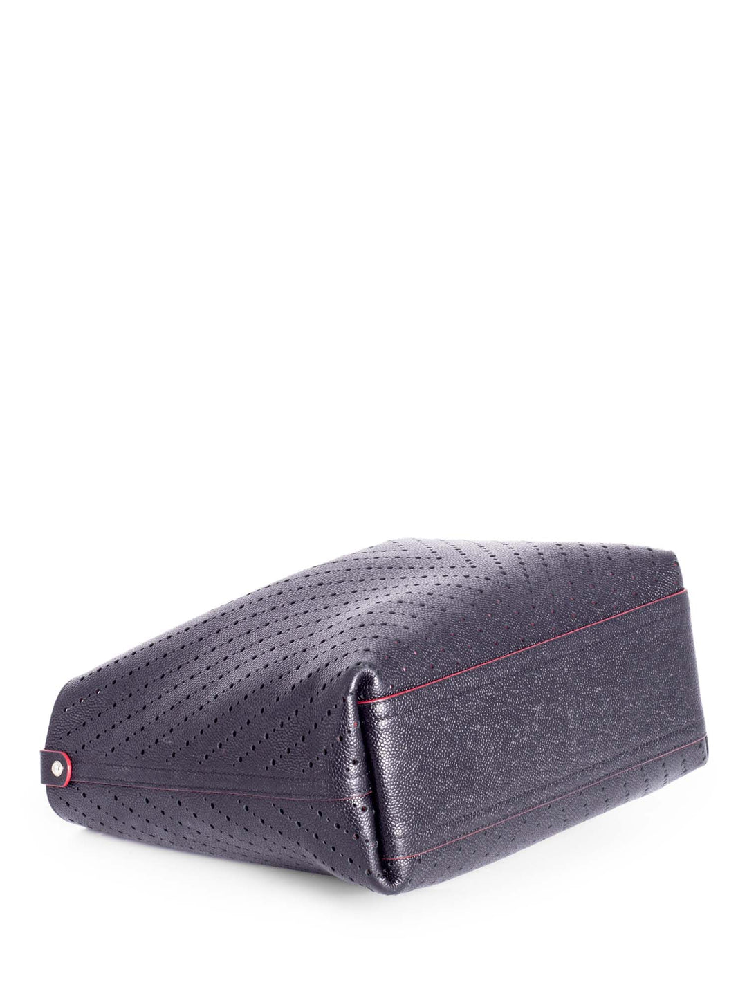 Top Quality Chanel Perforated Caviar Leather CC Logo Shopper with Clutch Black Burgundy