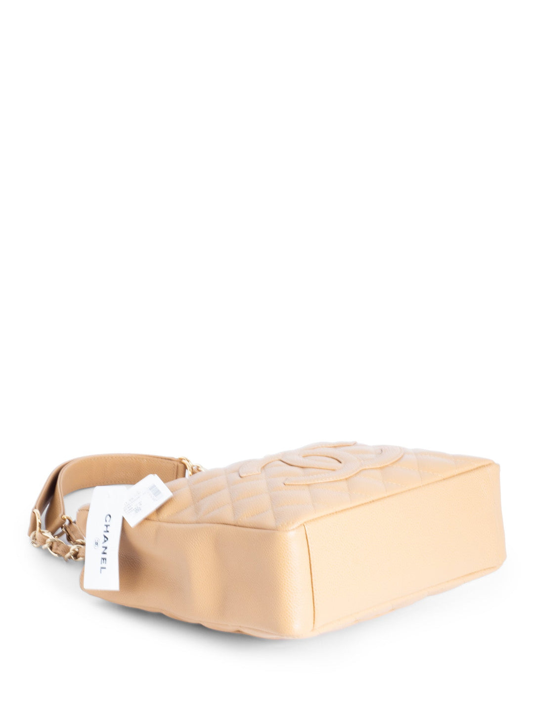 Top Quality Chanel Quilted  Caviar CC Logo PST Shopper Bag Beige
