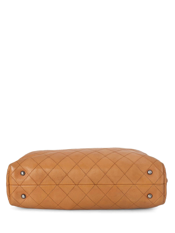 Top Quality Chanel Quilted Caviar CC Top Handle Bag Brown