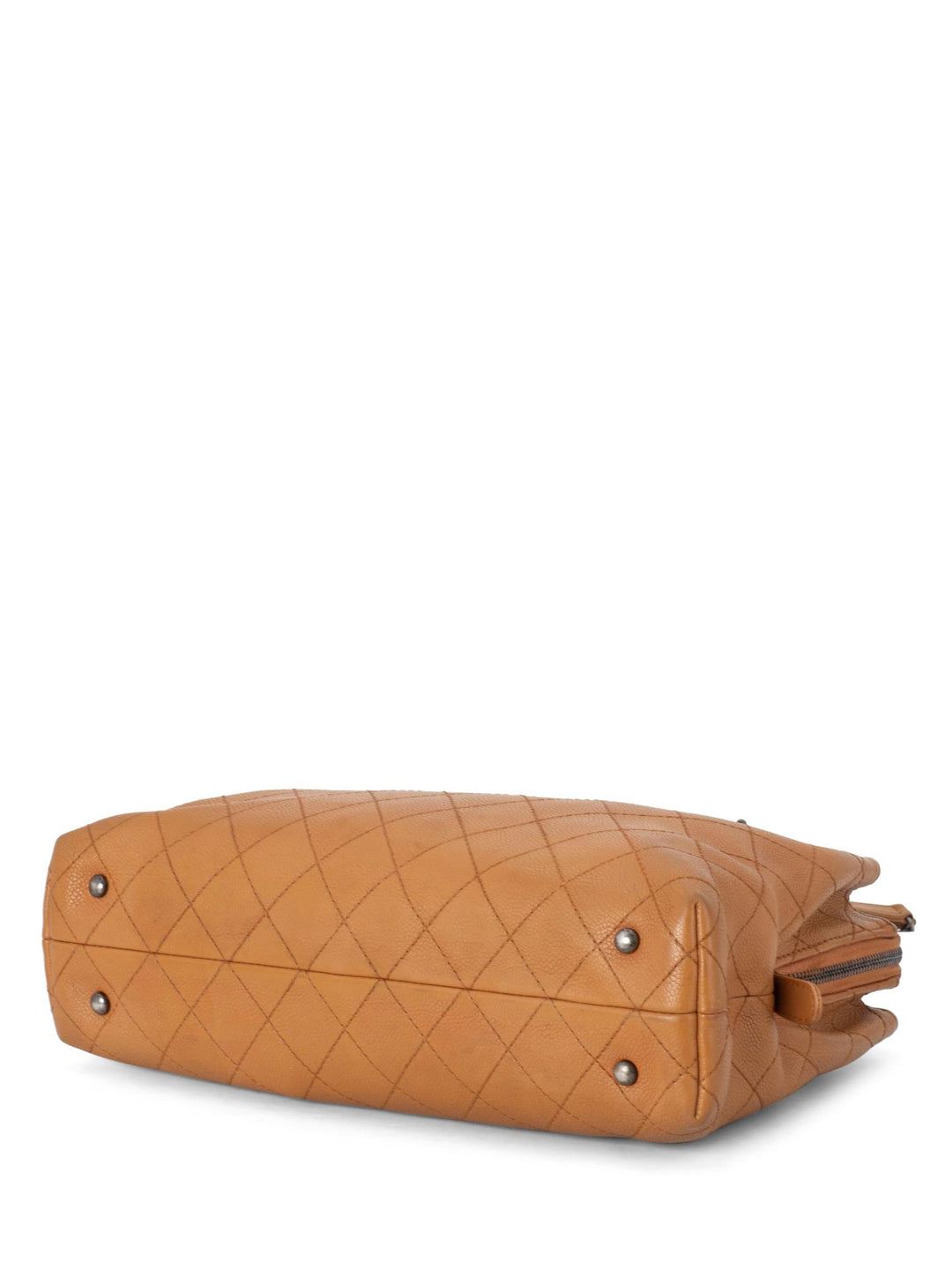 Top Quality Chanel Quilted Caviar CC Top Handle Bag Brown