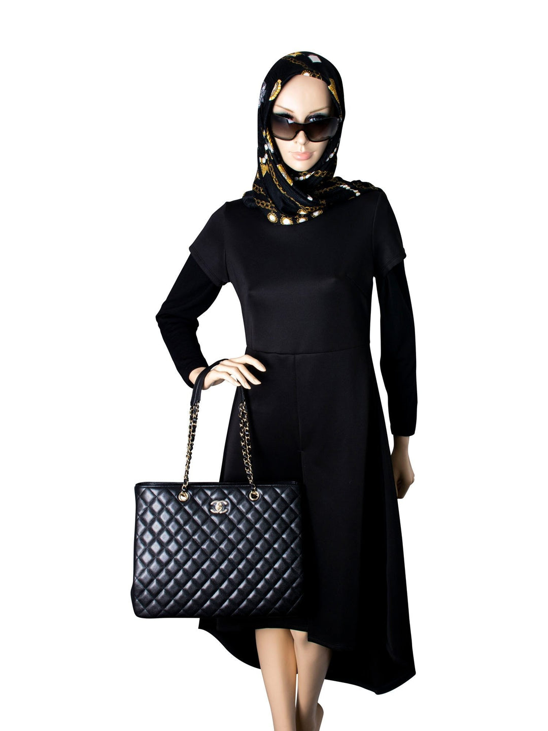 Top Quality Chanel Quilted Caviar Large Shopper Bag Black