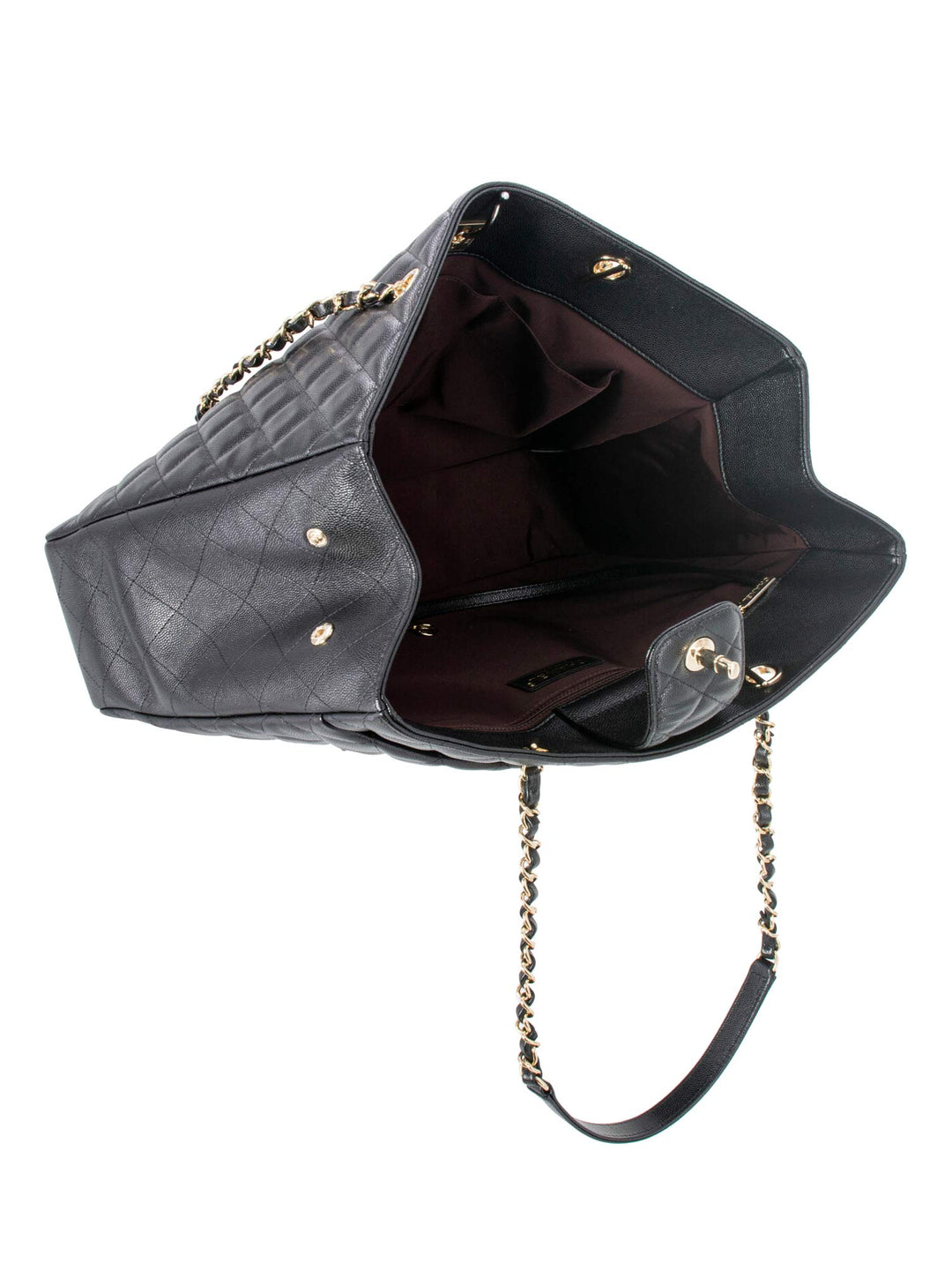Top Quality Chanel Quilted Caviar Large Shopper Bag Black