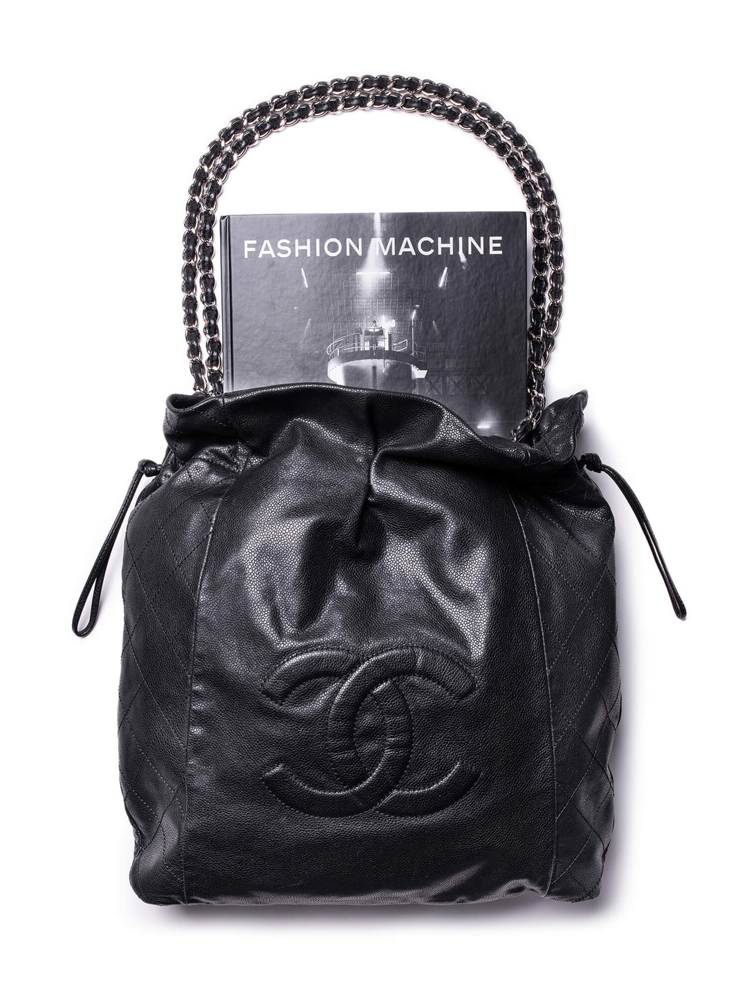 Top Quality Chanel Quilted Caviar Leather CC Logo Large Bag Black