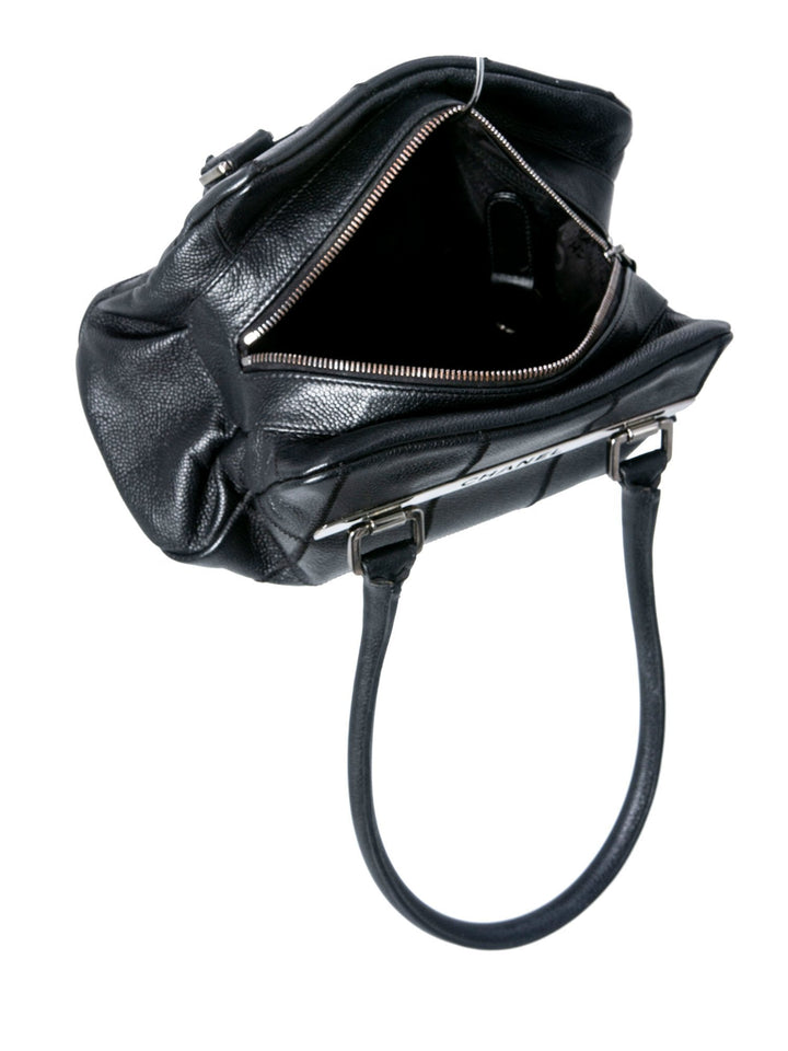 Top Quality Chanel Quilted Caviar Leather Top Handle Bag Black