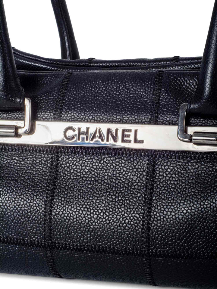 Top Quality Chanel Quilted Caviar Leather Top Handle Bag Black