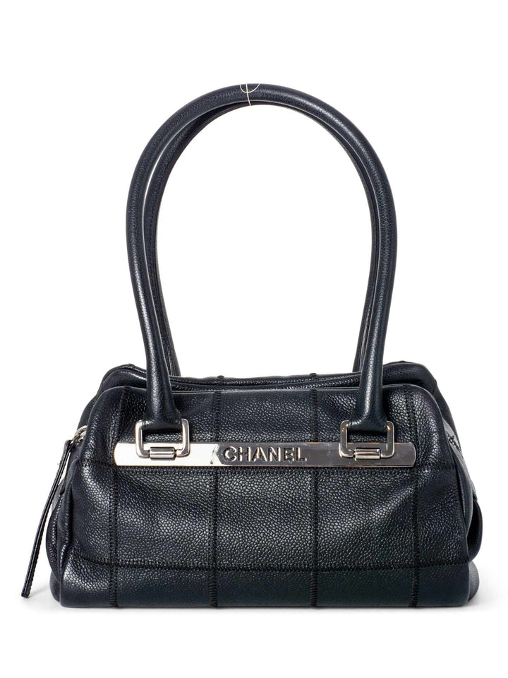 Top Quality Chanel Quilted Caviar Leather Top Handle Bag Black
