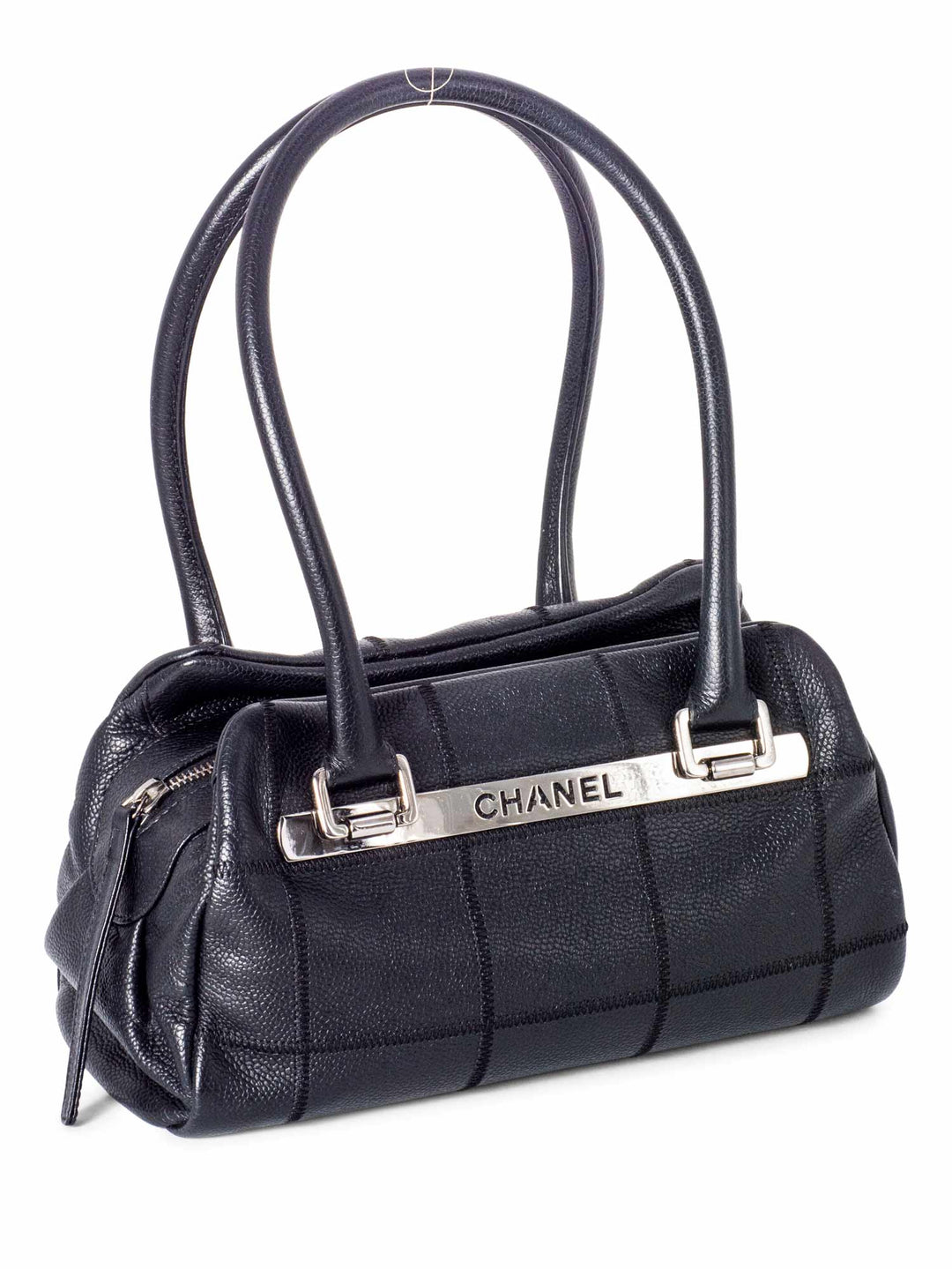 Top Quality Chanel Quilted Caviar Leather Top Handle Bag Black