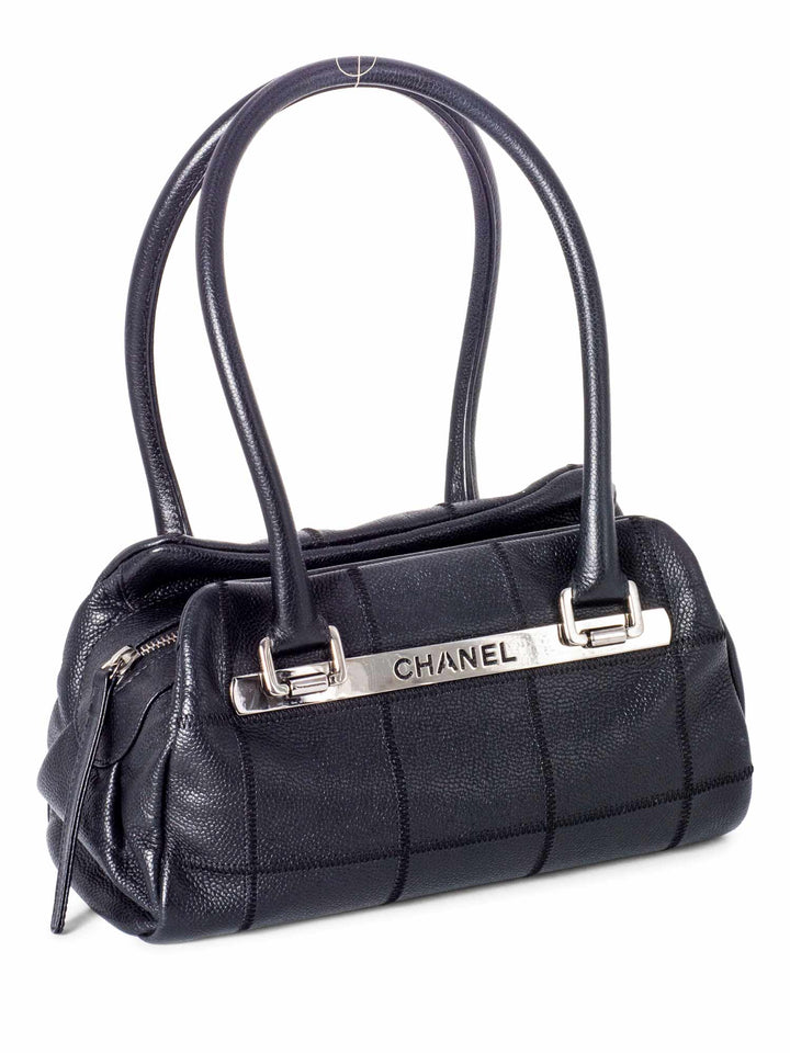 Top Quality Chanel Quilted Caviar Leather Top Handle Bag Black