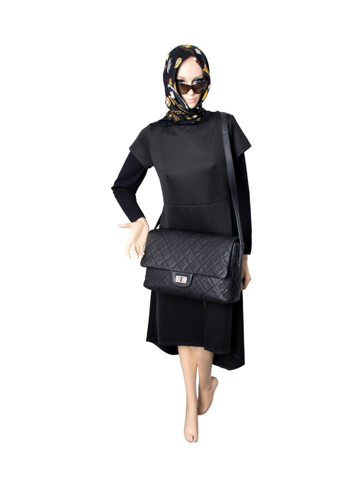 Top Quality Chanel Quilted Caviar Maxi Reissue Flap Messenger Bag Black