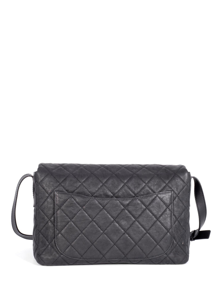 Top Quality Chanel Quilted Caviar Maxi Reissue Flap Messenger Bag Black