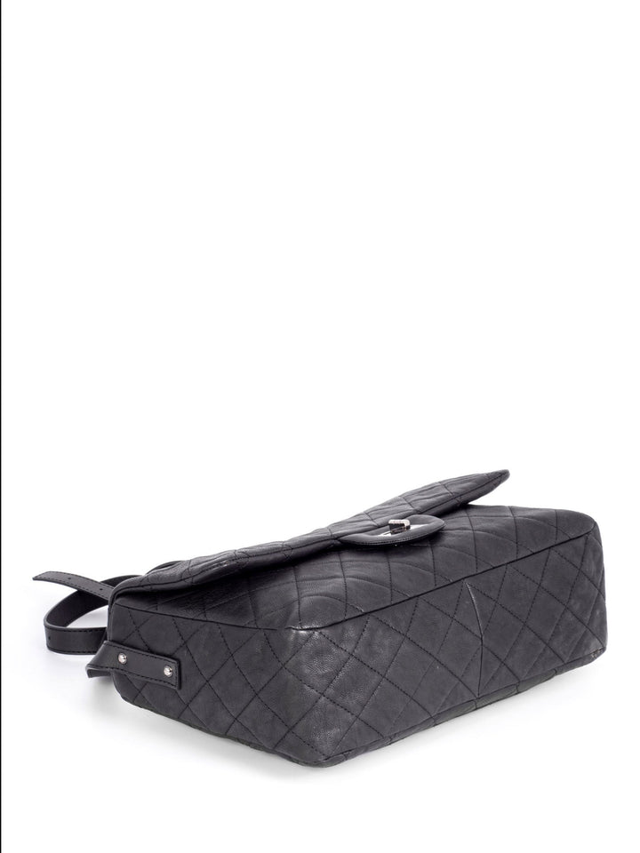 Top Quality Chanel Quilted Caviar Maxi Reissue Flap Messenger Bag Black