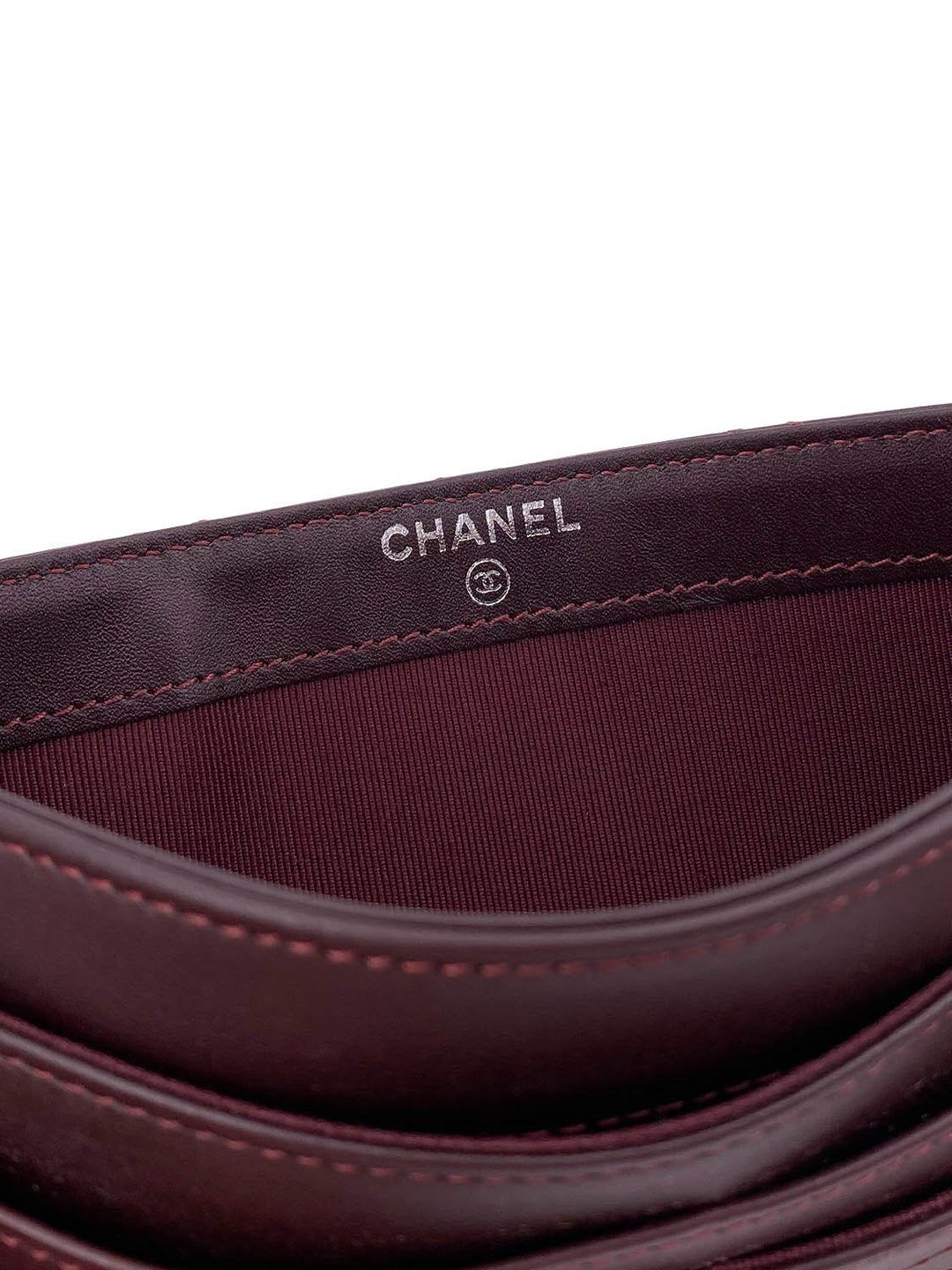 Top Quality Chanel Quilted Lambskin Leather Wallet Burgundy