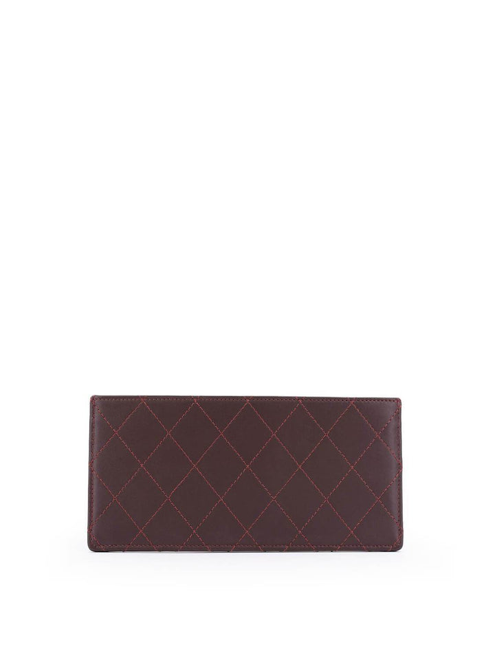 Top Quality Chanel Quilted Lambskin Leather Wallet Burgundy