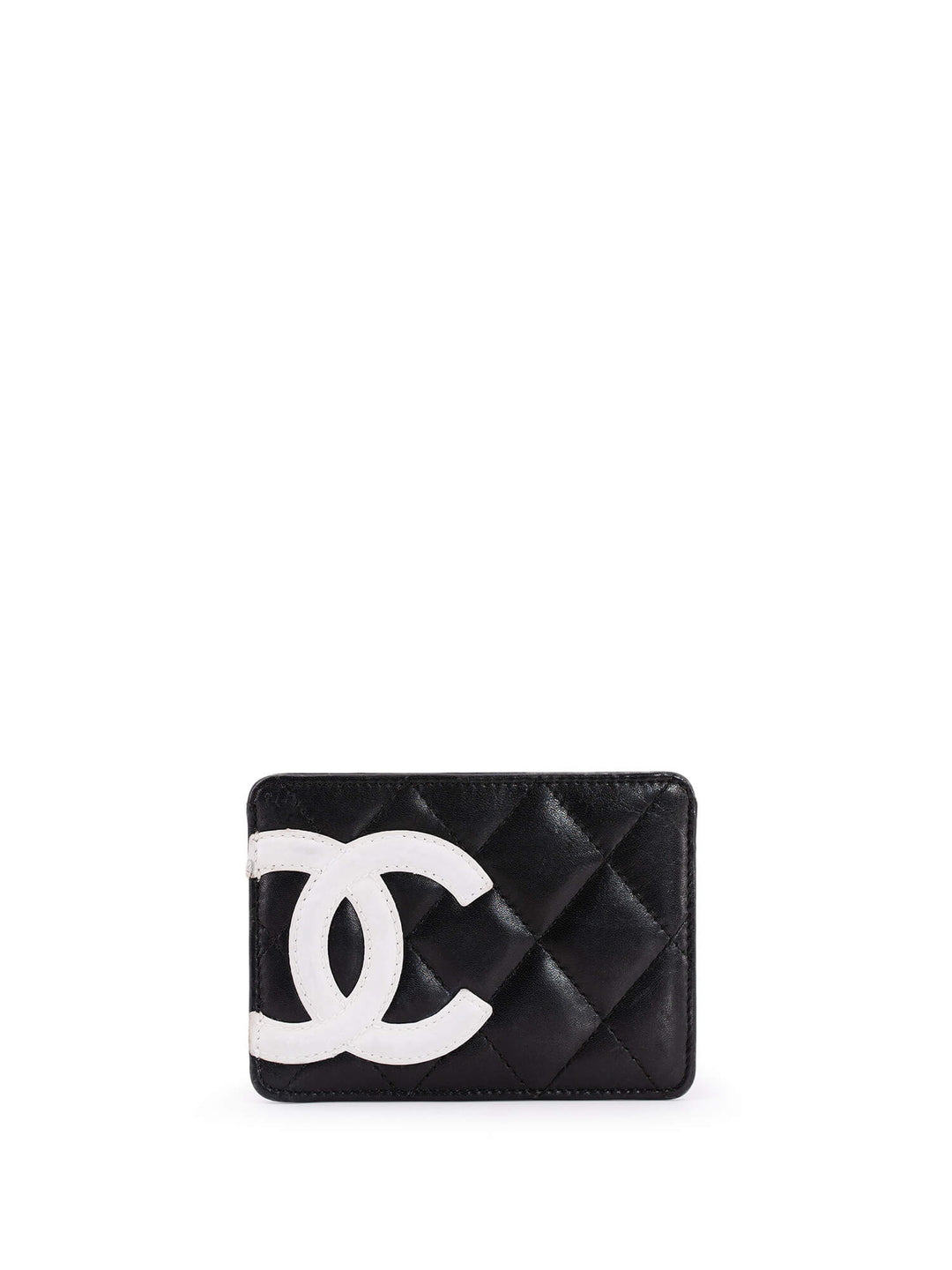 Top Quality Chanel Quilted Leather CC Cambon Card Holder Wallet Black