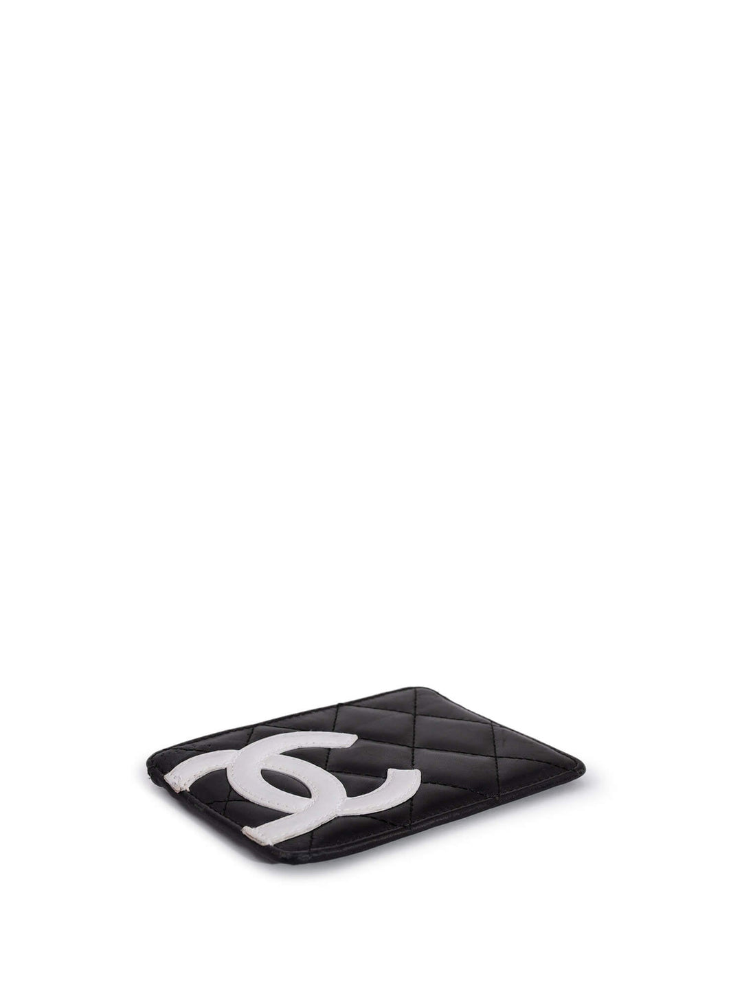 Top Quality Chanel Quilted Leather CC Cambon Card Holder Wallet Black