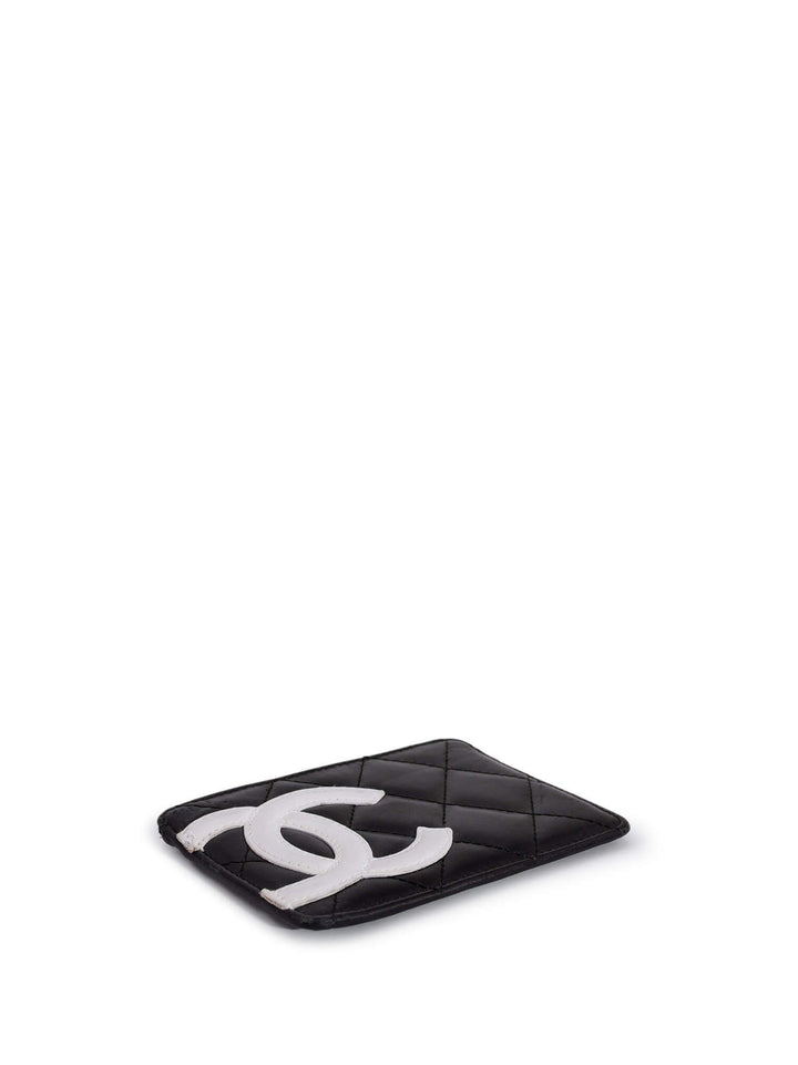Top Quality Chanel Quilted Leather CC Cambon Card Holder Wallet Black