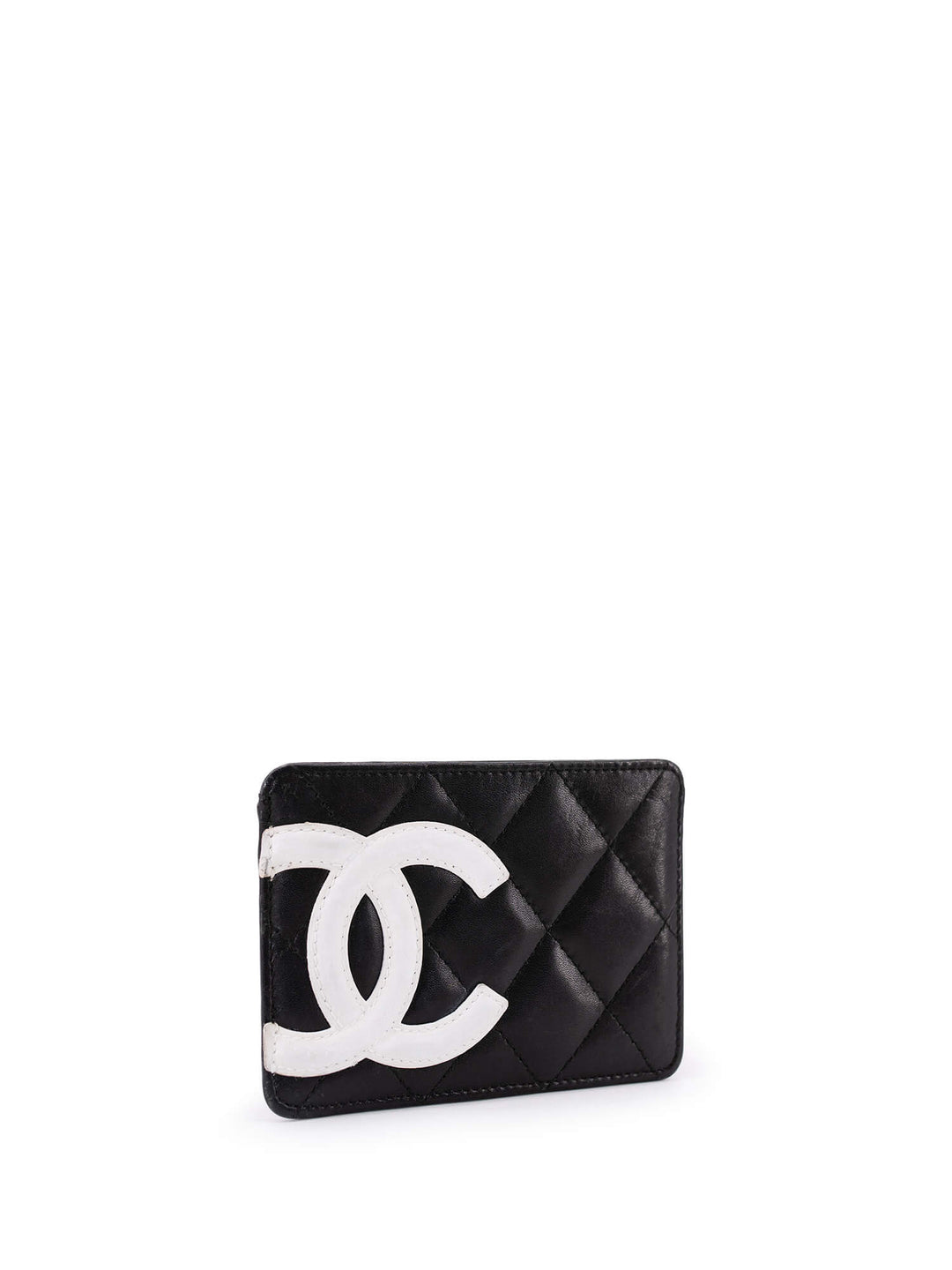 Top Quality Chanel Quilted Leather CC Cambon Card Holder Wallet Black
