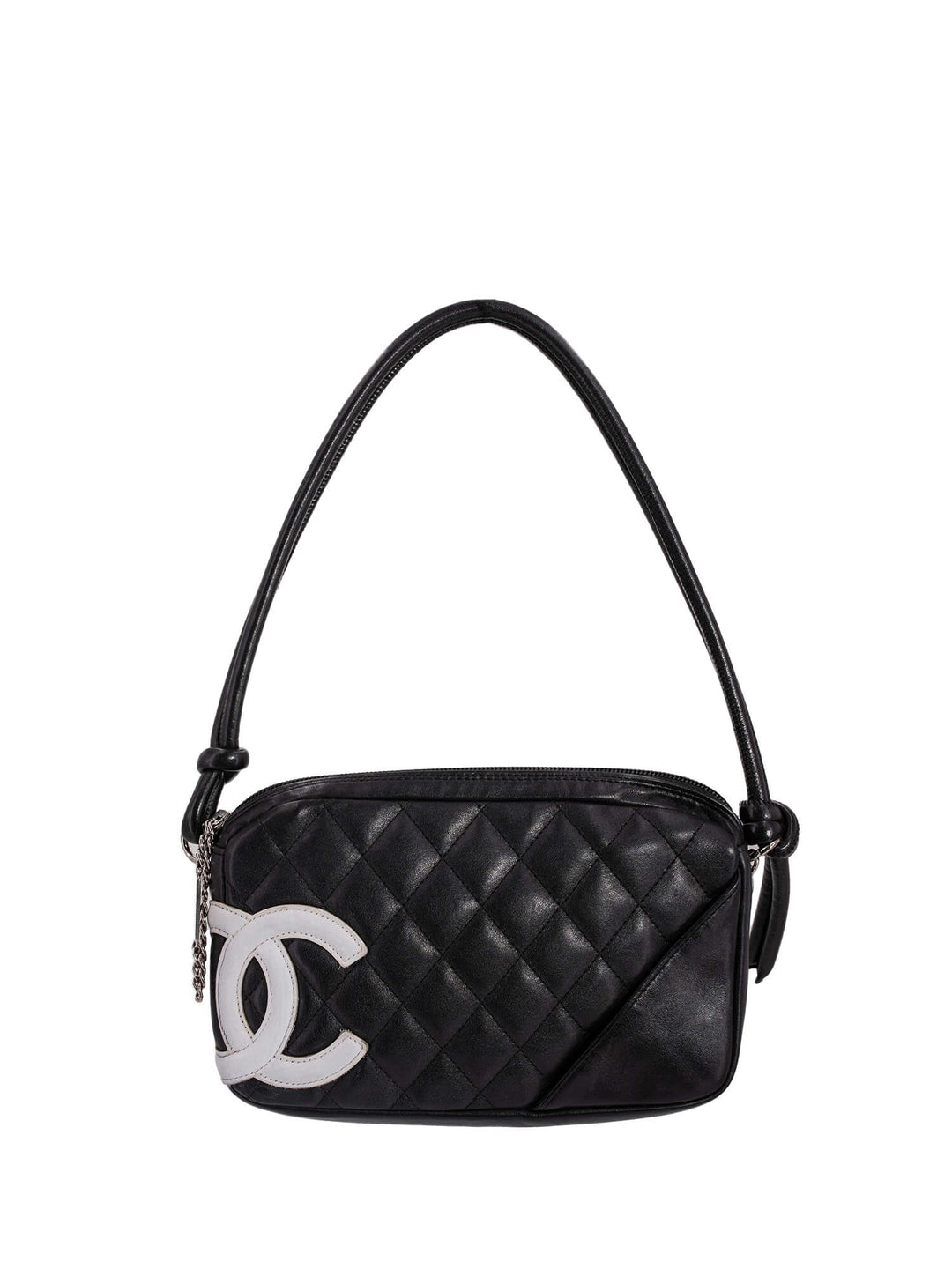 Top Quality Chanel Quilted Leather CC Cambon Shoulder Bag Black White