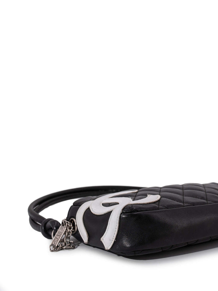 Top Quality Chanel Quilted Leather CC Cambon Shoulder Bag Black White