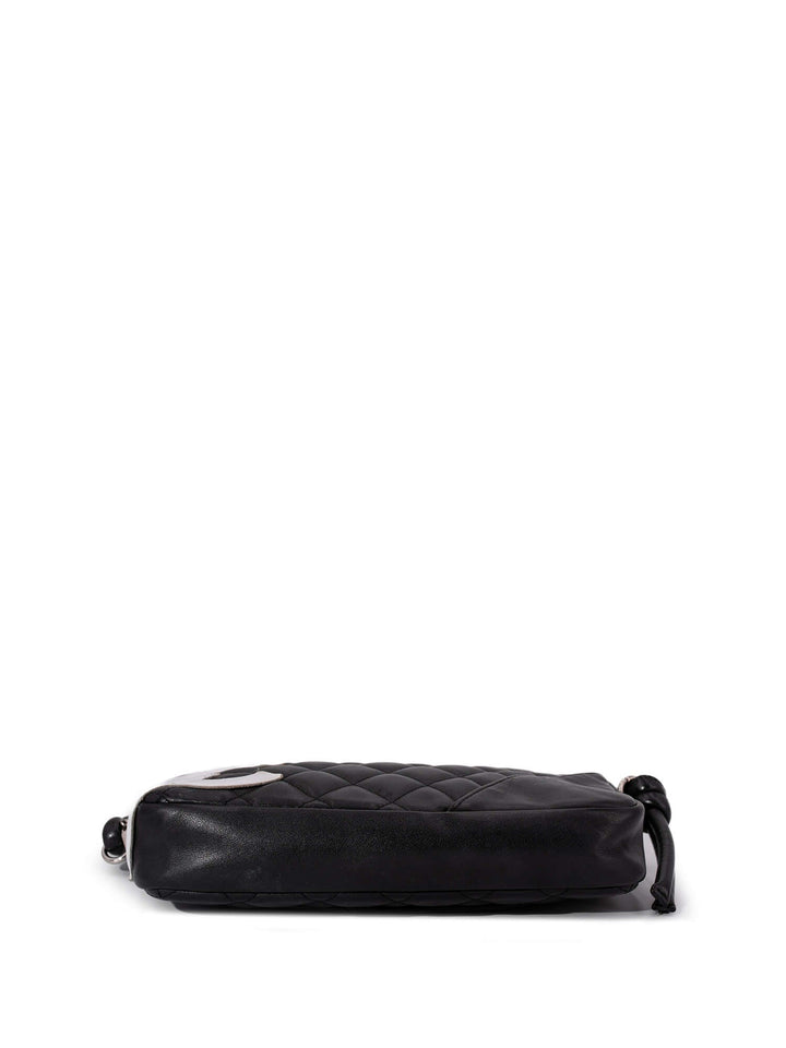 Top Quality Chanel Quilted Leather CC Cambon Shoulder Bag Black White