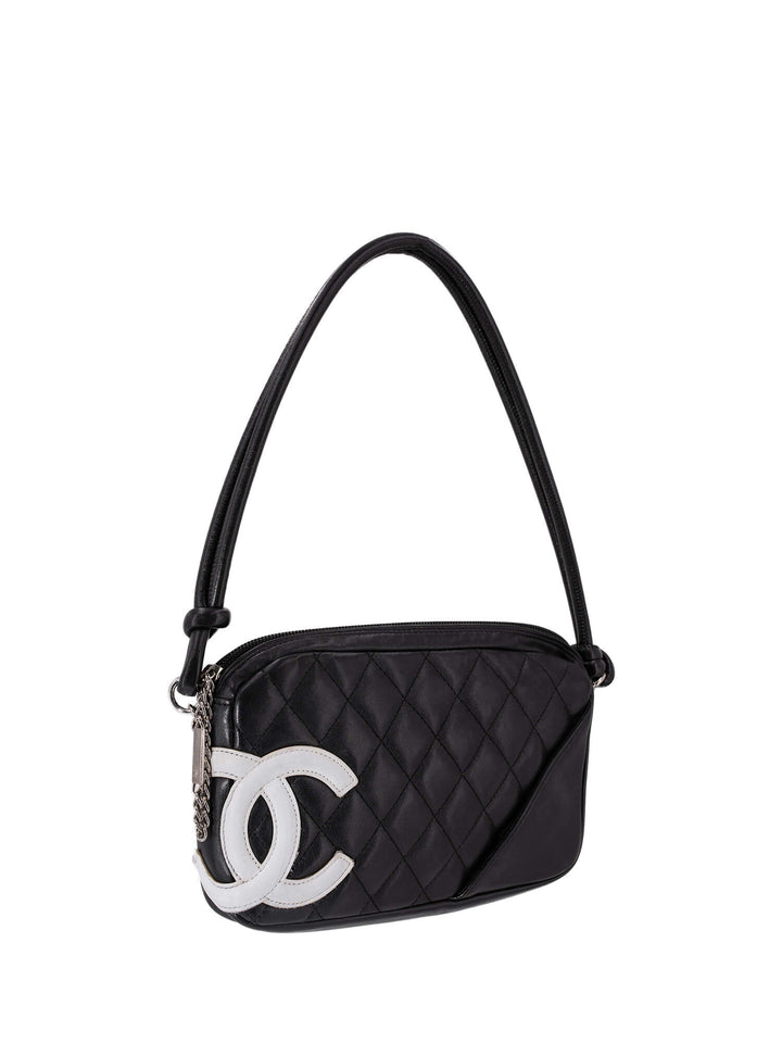 Top Quality Chanel Quilted Leather CC Cambon Shoulder Bag Black White