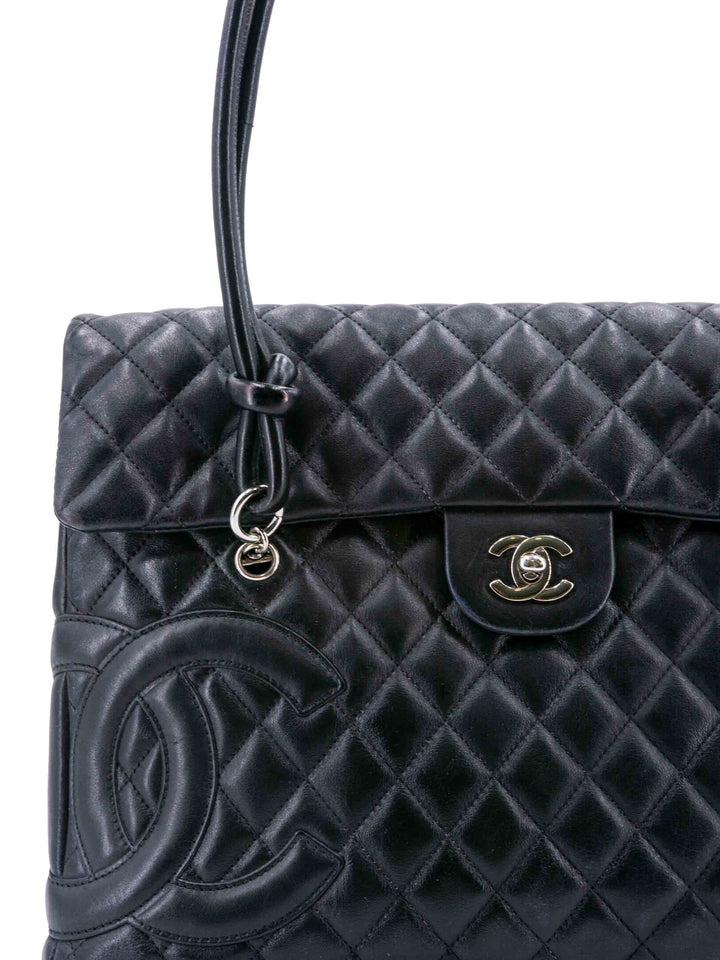Top Quality Chanel Quilted Leather CC Flap Maxi Bag Black