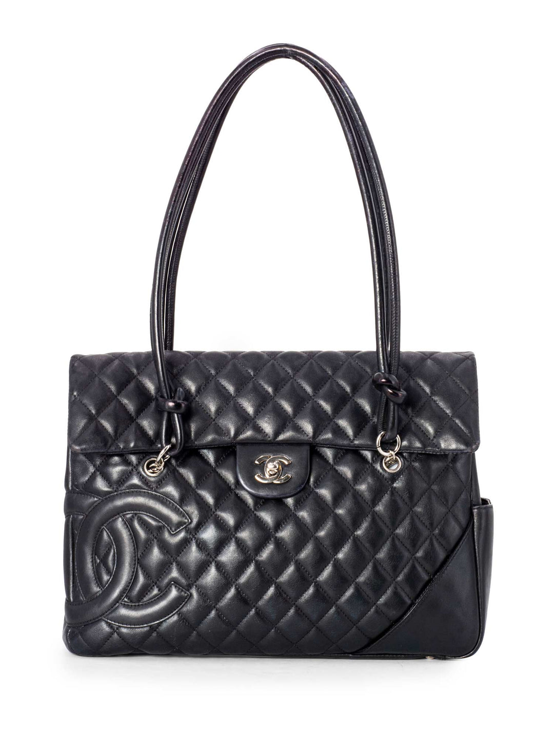 Top Quality Chanel Quilted Leather CC Flap Maxi Bag Black