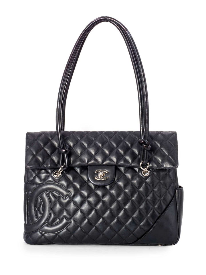 Top Quality Chanel Quilted Leather CC Flap Maxi Bag Black