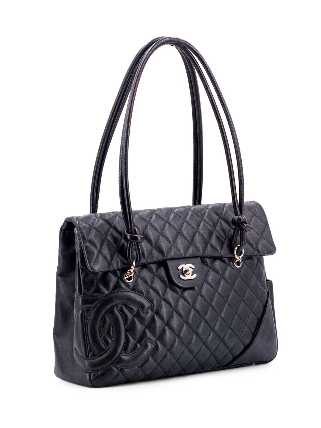 Top Quality Chanel Quilted Leather CC Flap Maxi Bag Black