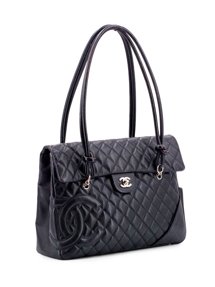 Top Quality Chanel Quilted Leather CC Flap Maxi Bag Black