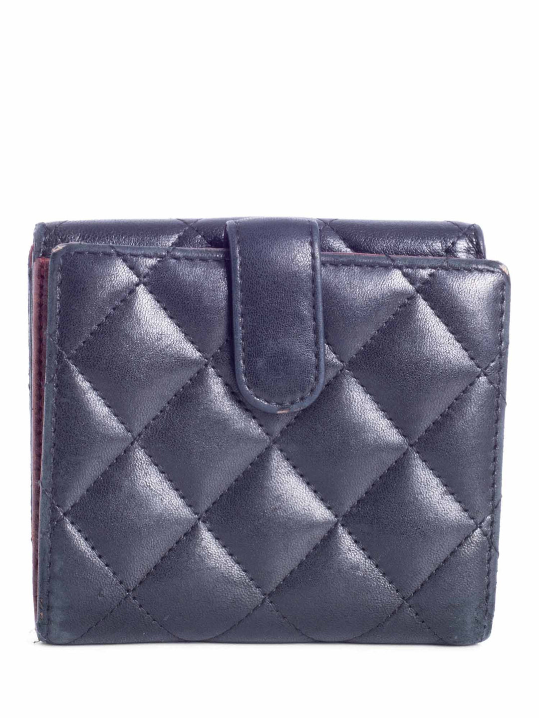 Top Quality Chanel Quilted Leather CC Logo Bifold Wallet Black