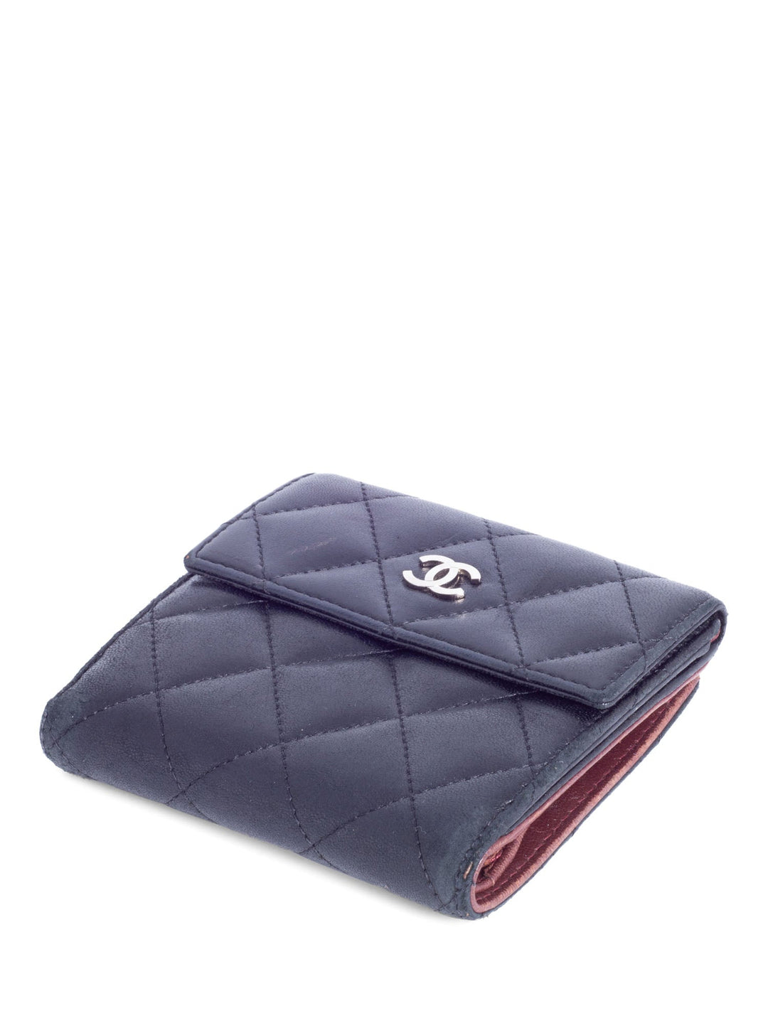 Top Quality Chanel Quilted Leather CC Logo Bifold Wallet Black