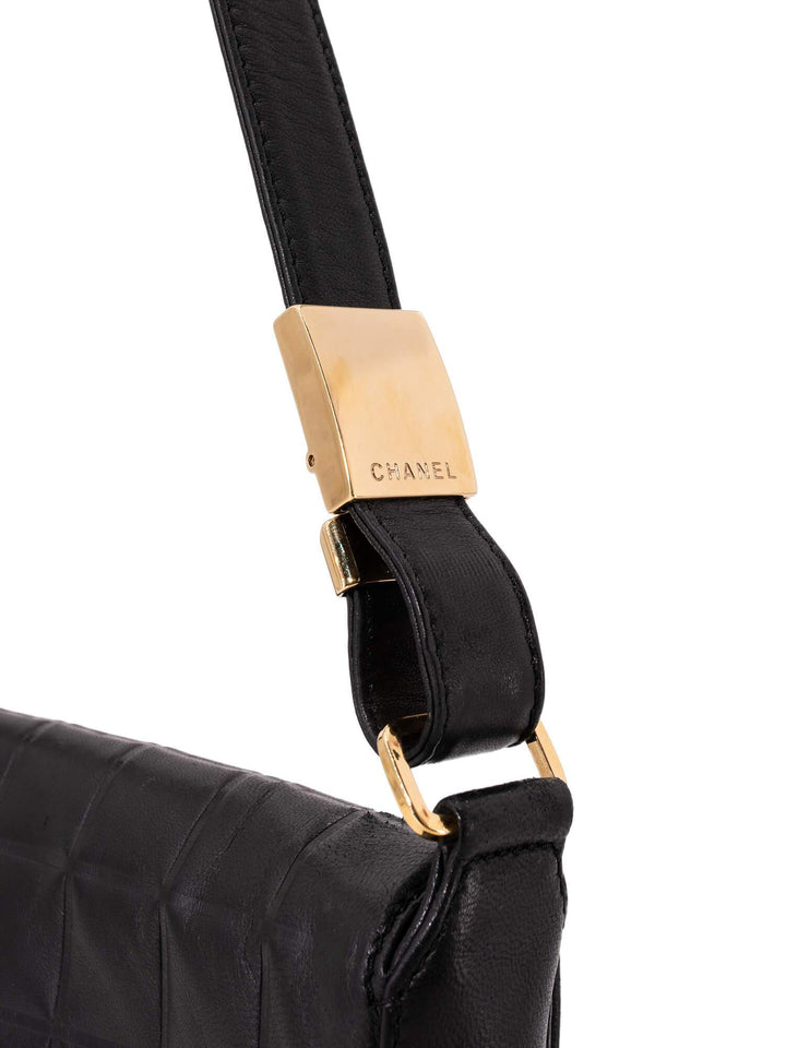 Top Quality Chanel Quilted Leather CC Logo Chocolate Bar Flap Bag Black