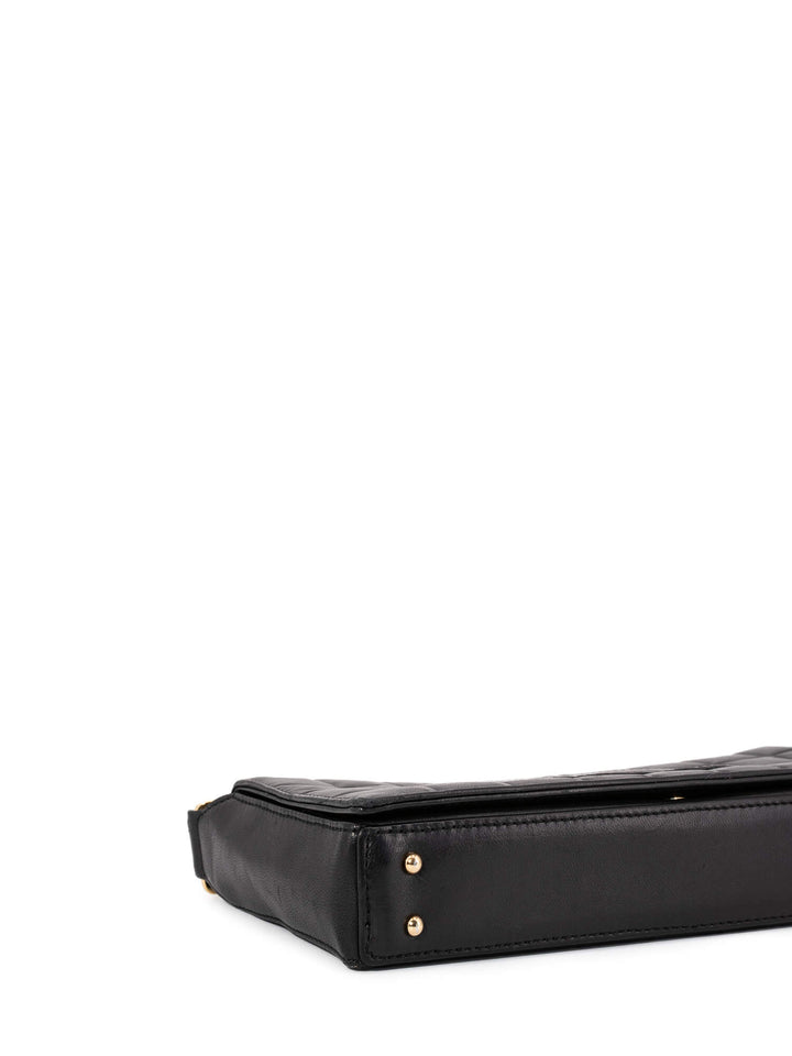 Top Quality Chanel Quilted Leather CC Logo Chocolate Bar Flap Bag Black