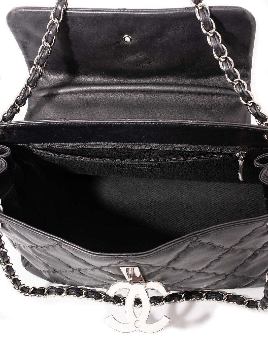 Top Quality Chanel Quilted Leather CC Logo Flap Bag Black