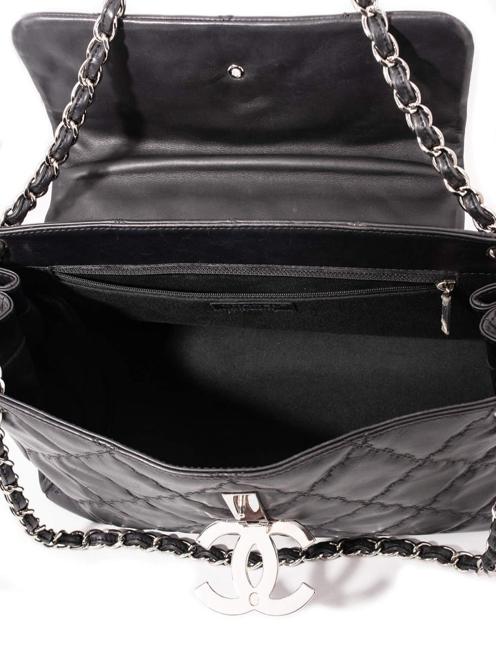 Top Quality Chanel Quilted Leather CC Logo Flap Bag Black