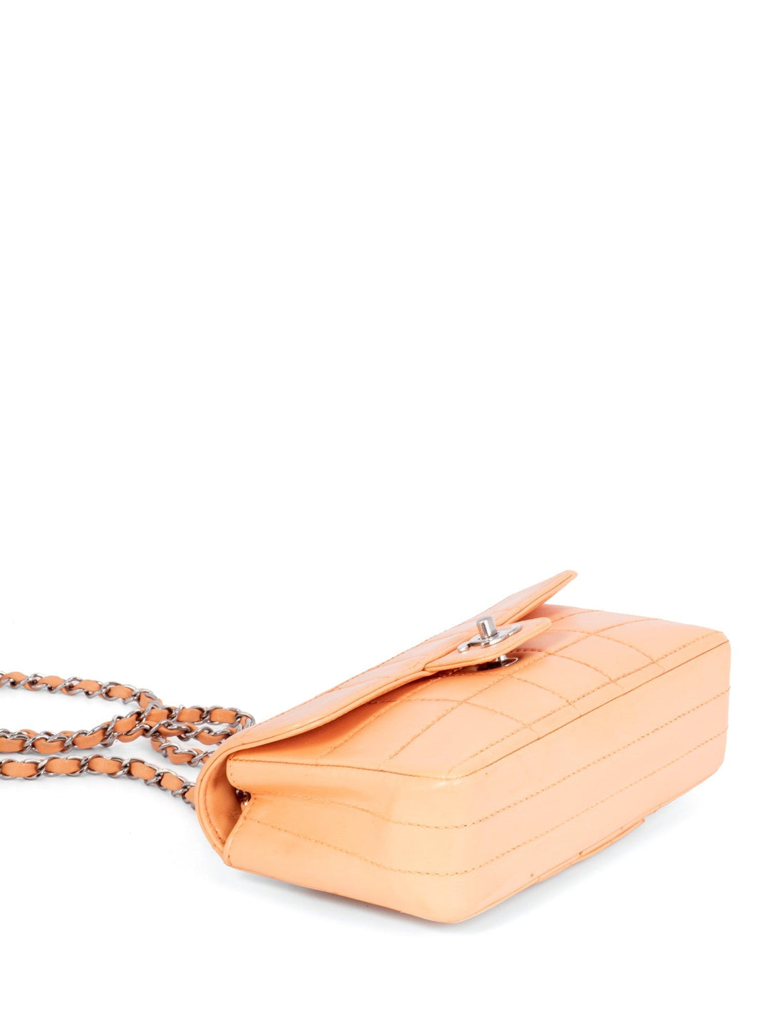 Top Quality Chanel Quilted Leather CC Logo Flap Messenger Bag Peach