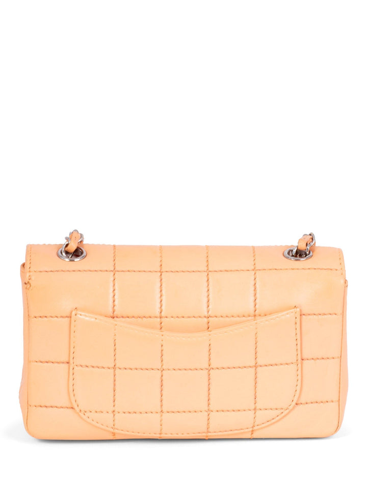 Top Quality Chanel Quilted Leather CC Logo Flap Messenger Bag Peach