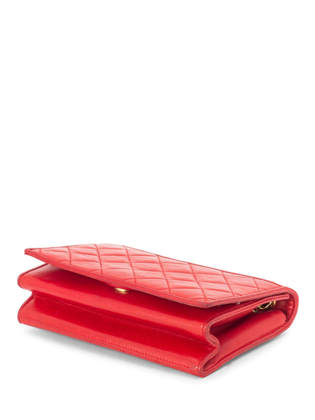 Top Quality Chanel Quilted Leather CC Logo Flap Messenger Bag Red