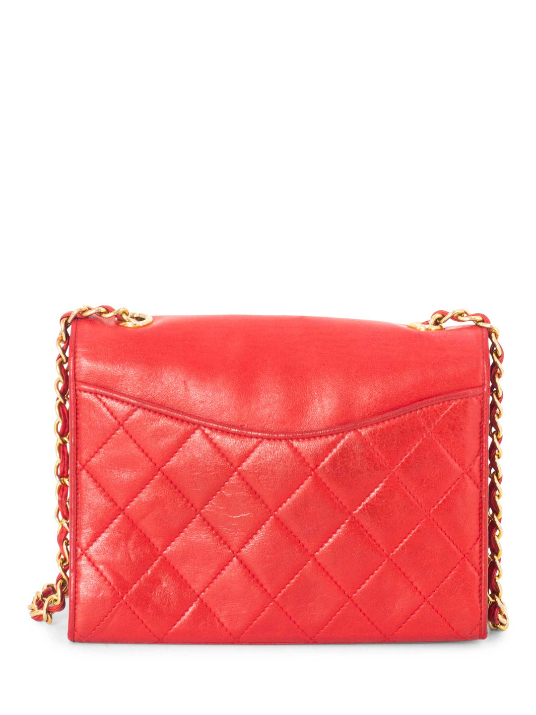 Top Quality Chanel Quilted Leather CC Logo Flap Messenger Bag Red